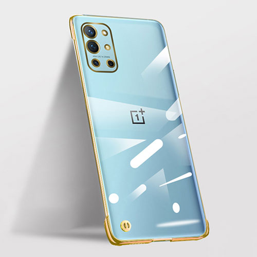 Transparent Crystal Frameless Hard Case Back Cover for OnePlus 9R 5G Gold