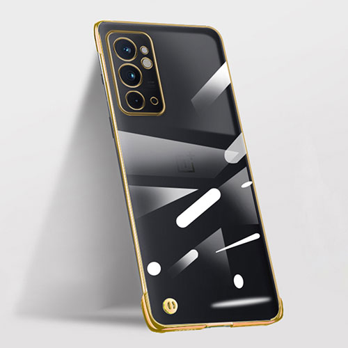 Transparent Crystal Frameless Hard Case Back Cover for OnePlus 9RT 5G Gold