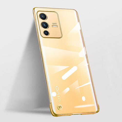 Transparent Crystal Frameless Hard Case Back Cover for Vivo V23 5G Gold