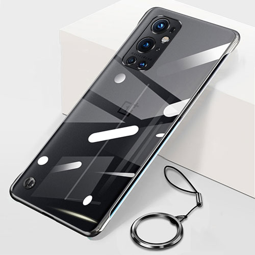 Transparent Crystal Frameless Hard Case Back Cover H01 for OnePlus 9 Pro 5G Black