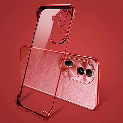 Transparent Crystal Frameless Hard Case Back Cover H01 for Oppo Reno11 Pro 5G Red