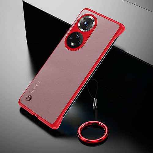 Transparent Crystal Frameless Hard Case Back Cover H03 for Huawei Honor 50 5G Red