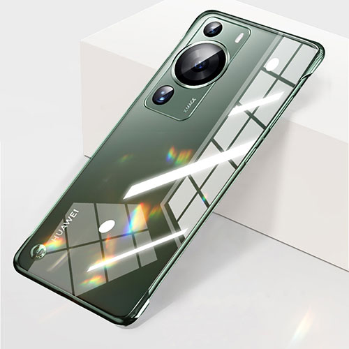 Transparent Crystal Frameless Hard Case Back Cover H03 for Huawei P60 Green