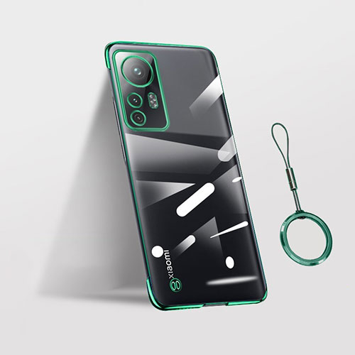 Transparent Crystal Frameless Hard Case Back Cover H03 for Xiaomi Redmi Note 12S Green