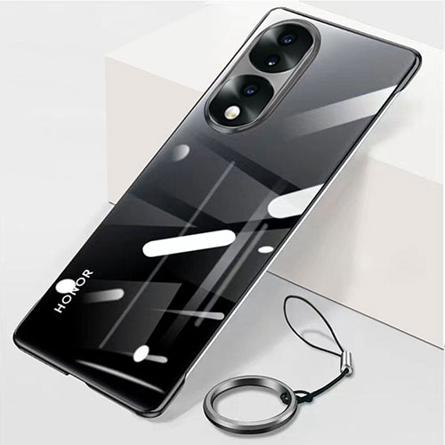 Transparent Crystal Frameless Hard Case Back Cover H04 for Huawei Honor 70 Pro 5G Black