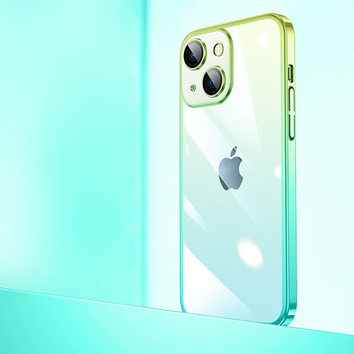 Transparent Crystal Gradient Hard Case Back Cover QC1 for Apple iPhone 15 Green
