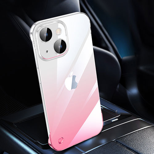 Transparent Crystal Gradient Hard Case Back Cover QC2 for Apple iPhone 15 Pink