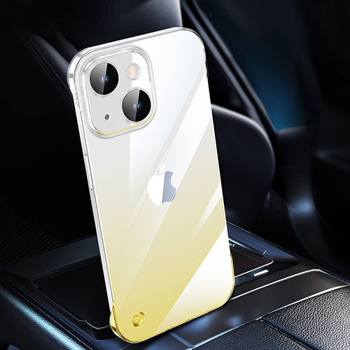 Transparent Crystal Gradient Hard Case Back Cover QC2 for Apple iPhone 15 Yellow