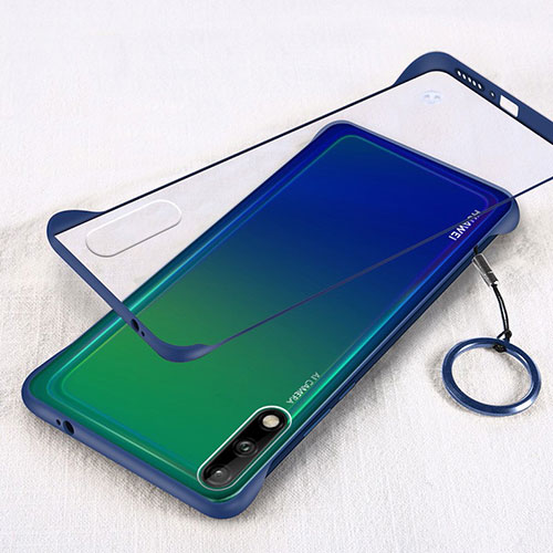 Transparent Crystal Hard Case Back Cover H01 for Huawei Enjoy 10 Blue