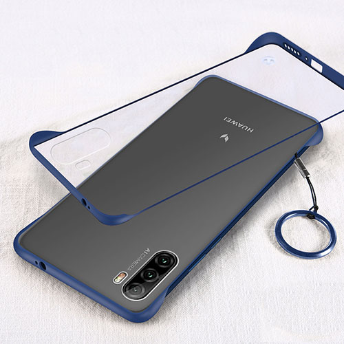 Transparent Crystal Hard Case Back Cover H01 for Huawei Mate 40 Lite 5G Blue