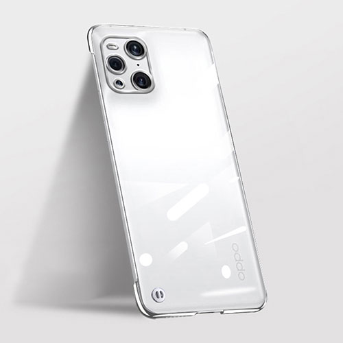 Transparent Crystal Hard Case Back Cover H01 for Oppo Find X3 Pro 5G Silver