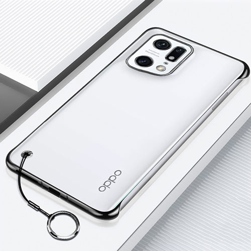 Transparent Crystal Hard Case Back Cover H01 for Oppo Find X5 5G Black