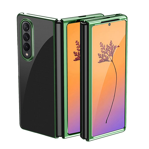 Transparent Crystal Hard Case Back Cover H01 for Samsung Galaxy Z Fold4 5G Green