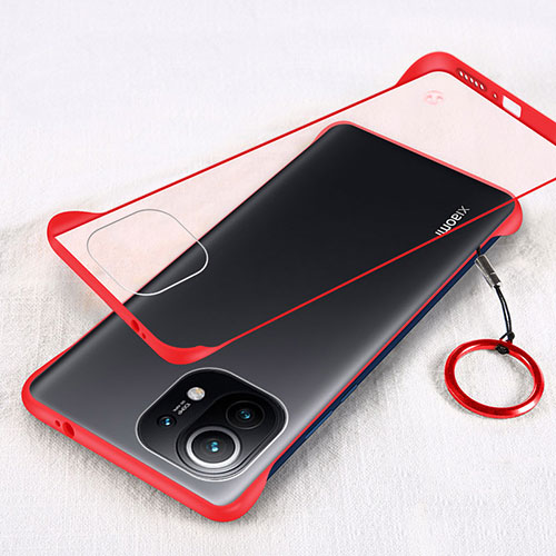 Transparent Crystal Hard Case Back Cover H01 for Xiaomi Mi 11 Lite 5G NE Red
