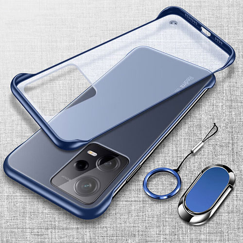 Transparent Crystal Hard Case Back Cover H01 for Xiaomi Redmi Note 12 Pro+ Plus 5G Blue