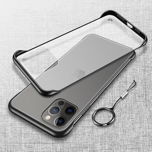 Transparent Crystal Hard Case Back Cover H02 for Apple iPhone 15 Pro Max Black