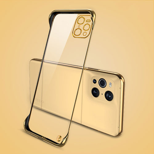 Transparent Crystal Hard Case Back Cover H02 for Oppo Find X3 5G Gold