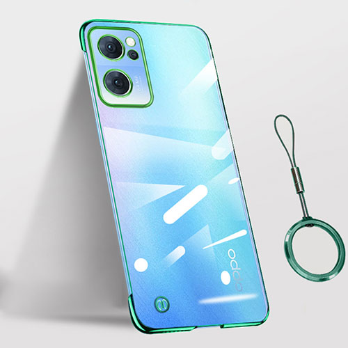 Transparent Crystal Hard Case Back Cover H02 for Oppo Reno7 SE 5G Green