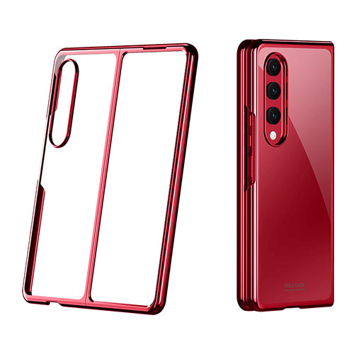 Transparent Crystal Hard Case Back Cover H02 for Samsung Galaxy Z Fold3 5G Red