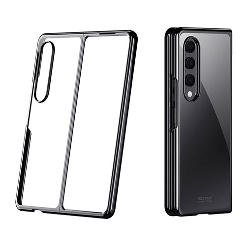 Transparent Crystal Hard Case Back Cover H02 for Samsung Galaxy Z Fold4 5G Black