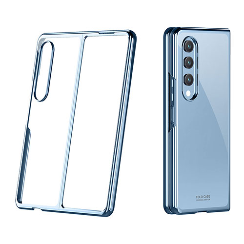 Transparent Crystal Hard Case Back Cover H02 for Samsung Galaxy Z Fold4 5G Blue