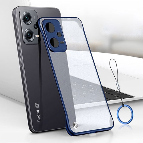Transparent Crystal Hard Case Back Cover H02 for Xiaomi Poco X5 5G Blue