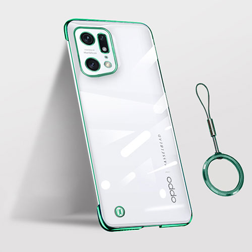 Transparent Crystal Hard Case Back Cover H03 for Oppo Find X5 Pro 5G Green