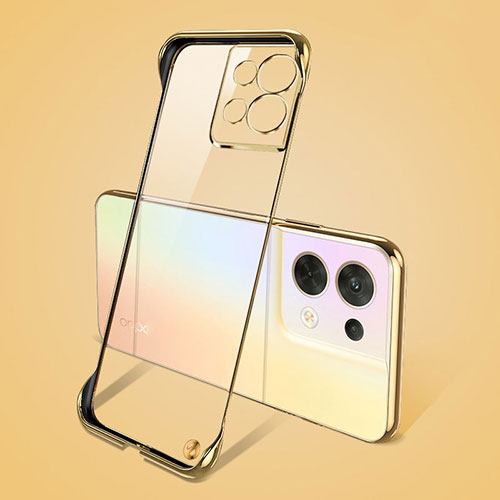 Transparent Crystal Hard Case Back Cover H03 for Oppo Reno8 Pro 5G Gold