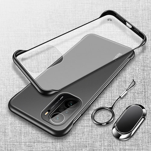 Transparent Crystal Hard Case Back Cover H03 for Xiaomi Poco F3 5G Black