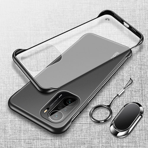 Transparent Crystal Hard Case Back Cover H03 for Xiaomi Redmi K40 Pro 5G Black