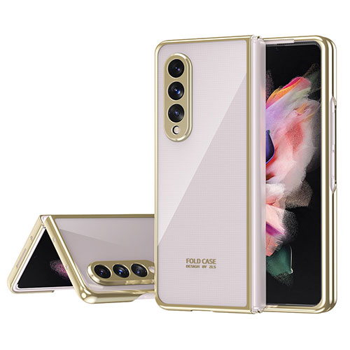 Transparent Crystal Hard Case Back Cover H04 for Samsung Galaxy Z Fold4 5G Gold