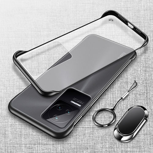 Transparent Crystal Hard Case Back Cover H04 for Xiaomi Redmi K40S 5G Black