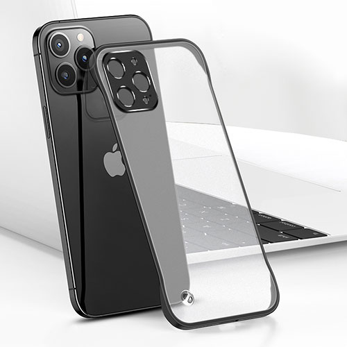 Transparent Crystal Hard Case Back Cover H05 for Apple iPhone 15 Pro Max Black