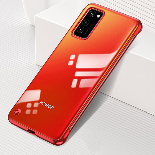 Transparent Crystal Hard Case Back Cover S01 for Huawei Honor View 30 Pro 5G Red