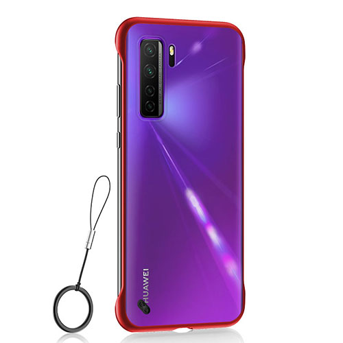 Transparent Crystal Hard Case Back Cover S01 for Huawei P40 Lite 5G Red