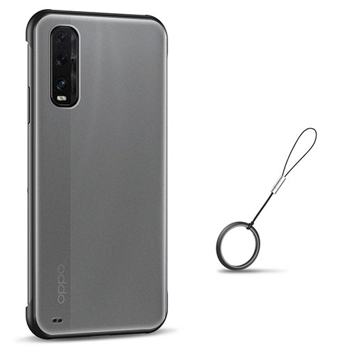 Transparent Crystal Hard Case Back Cover S01 for Oppo Find X2 Black