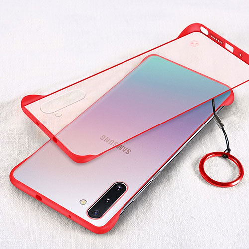 Transparent Crystal Hard Case Back Cover S01 for Samsung Galaxy Note 10 Red