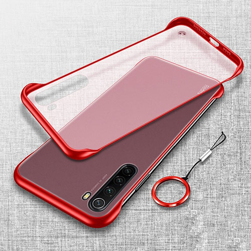 Transparent Crystal Hard Case Back Cover S01 for Xiaomi Redmi Note 8 (2021) Red