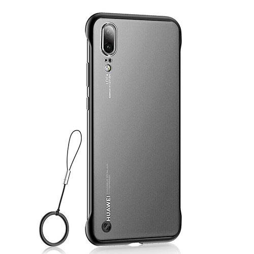 Transparent Crystal Hard Case Back Cover S02 for Huawei P20 Black