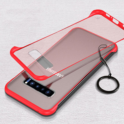 Transparent Crystal Hard Case Back Cover S02 for Samsung Galaxy S10 5G Red