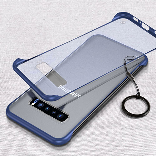 Transparent Crystal Hard Case Back Cover S02 for Samsung Galaxy S10 Blue