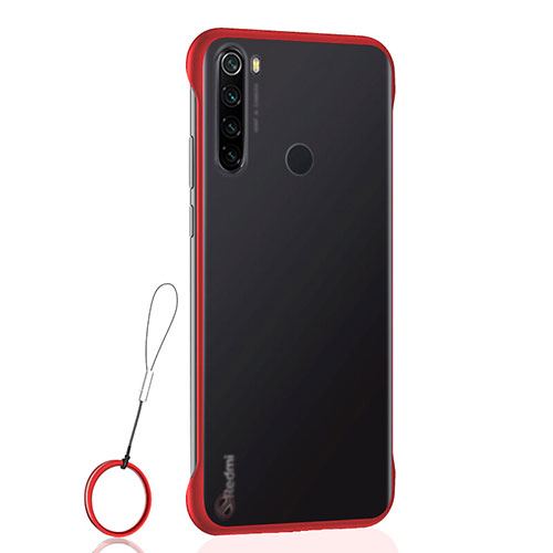 Transparent Crystal Hard Case Back Cover S02 for Xiaomi Redmi Note 8 (2021) Red