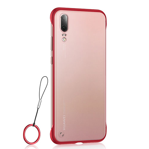 Transparent Crystal Hard Case Back Cover S04 for Huawei P20 Red