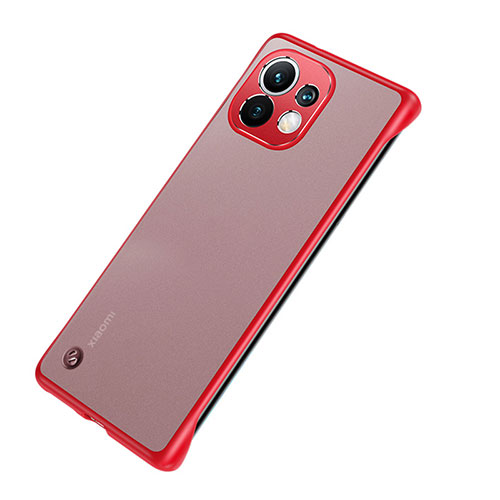 Transparent Crystal Hard Case Back Cover S04 for Xiaomi Mi 11 Lite 5G Red