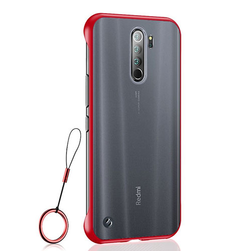 Transparent Crystal Hard Case Back Cover S04 for Xiaomi Redmi Note 8 Pro Red