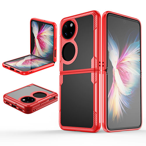 Transparent Crystal Hard Case Back Cover Z01L for Huawei Pocket S Red