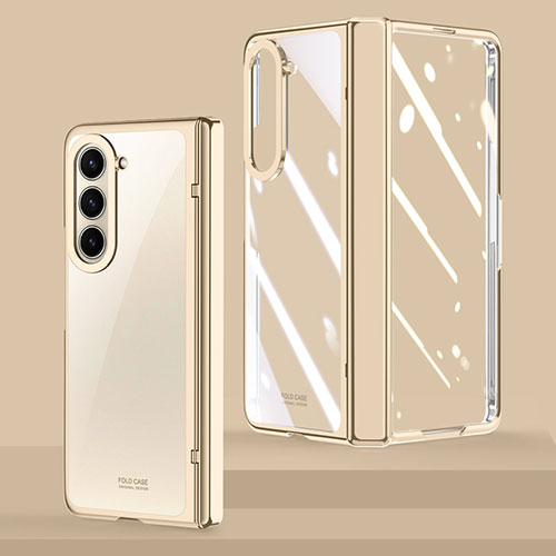 Transparent Crystal Hard Case BMKk Cover MK2 for Samsung Galaxy Z Fold5 5G Gold