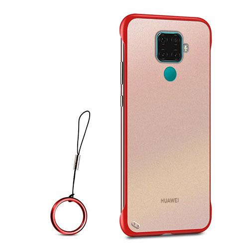 Transparent Crystal Hard Rigid Case Back Cover H01 for Huawei Mate 30 Lite Red