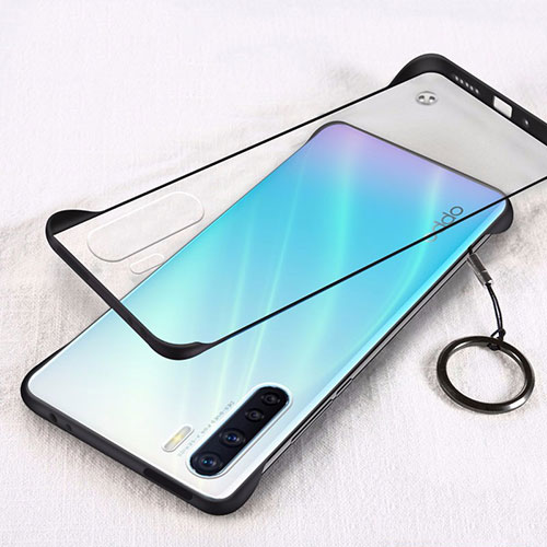 Transparent Crystal Hard Rigid Case Back Cover H01 for Oppo A91 Black