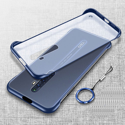 Transparent Crystal Hard Rigid Case Back Cover H01 for Oppo Reno2 Z Blue